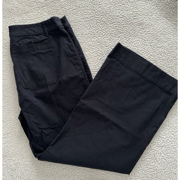 J.Crew Factory $118.00 Wide Leg Patch Pocket Pants Black Size 32P - Picture 5 of 12